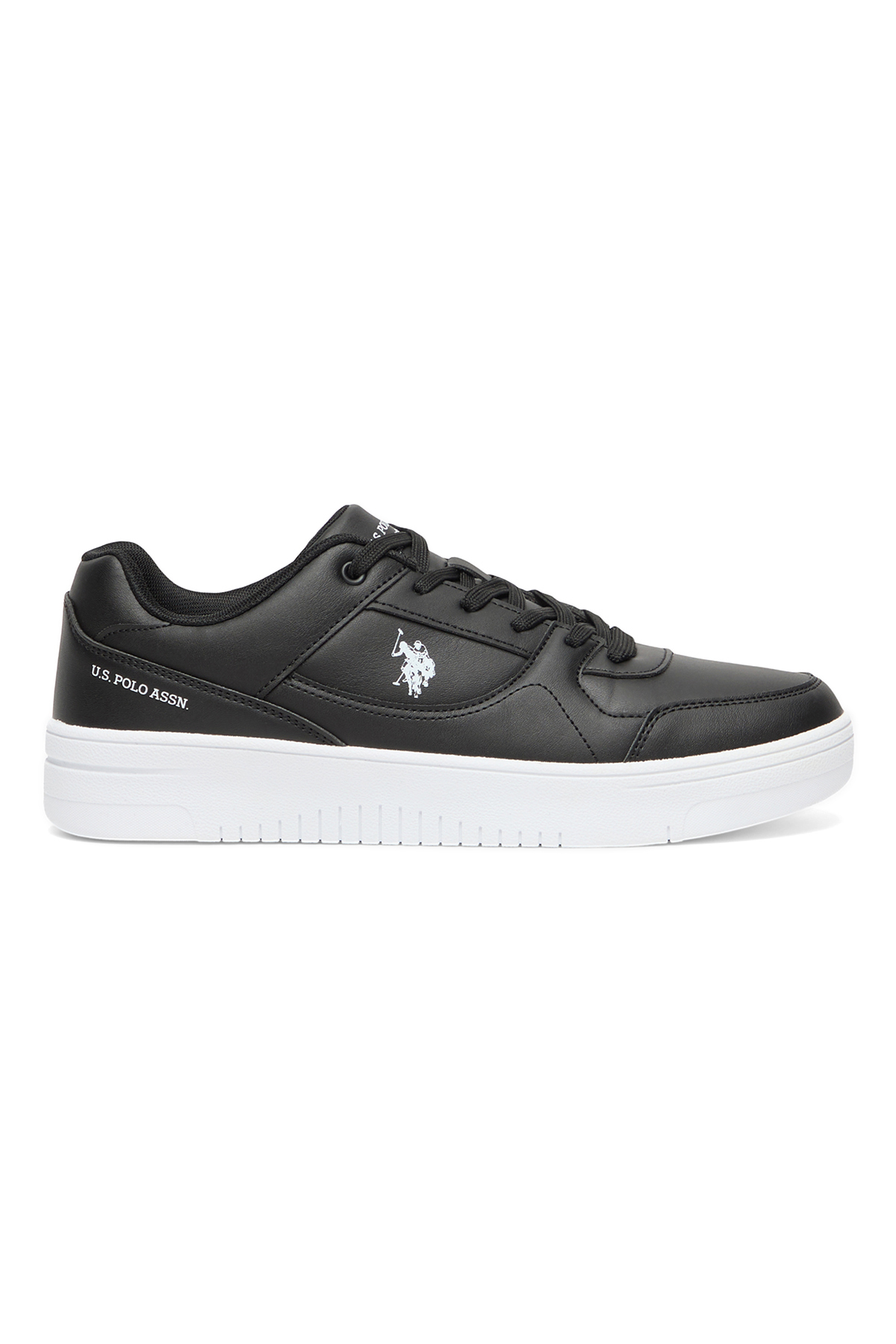 U.S. Polo Assn. Men's Black Low-Top Sneakers - Sleek Style with Lace-Up Design and Comfort Cushioned Sole