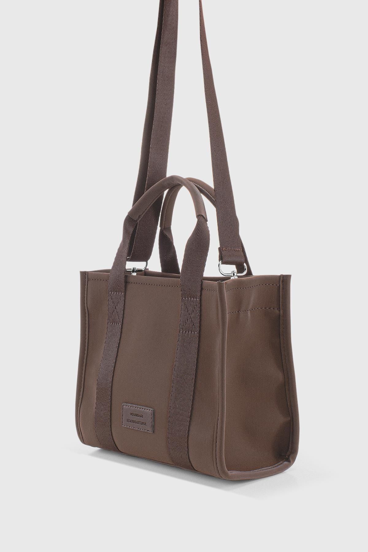 Housebags Kadın Kahverengi Suya Dayanıklı Tote Çanta 245 görsel 4