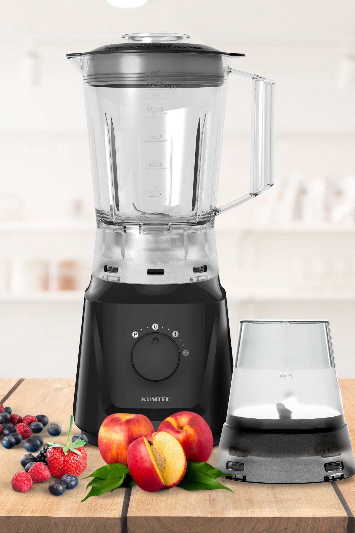 KUMTEL-Blender Htb-01, 600 W, 1.5 L, 2 Speeds, Pulse Function, 50 Ml Measuring Container, Black 3