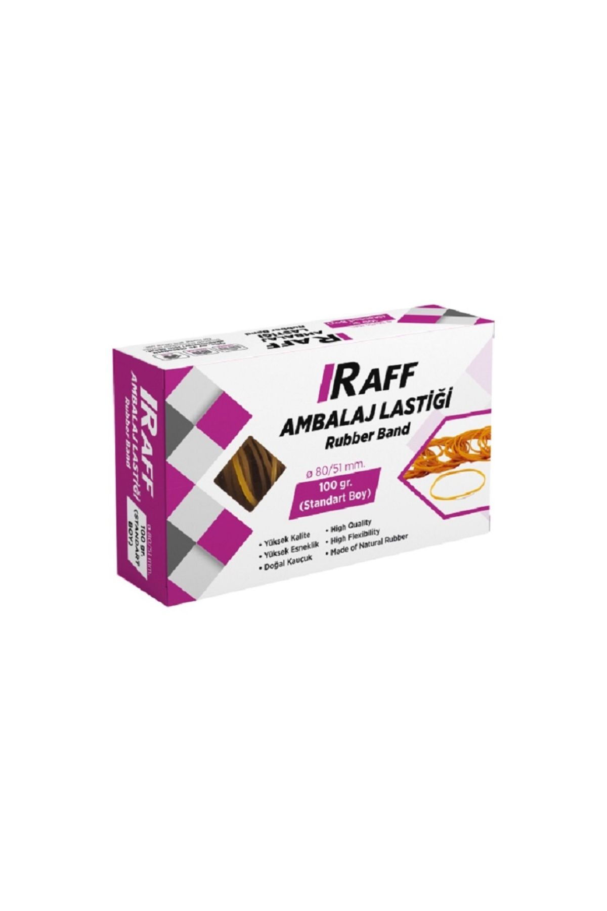 Raff AMBALAJ LASTİĞİ STANDART BOY (80/51mm) 100 GR. KUTULU