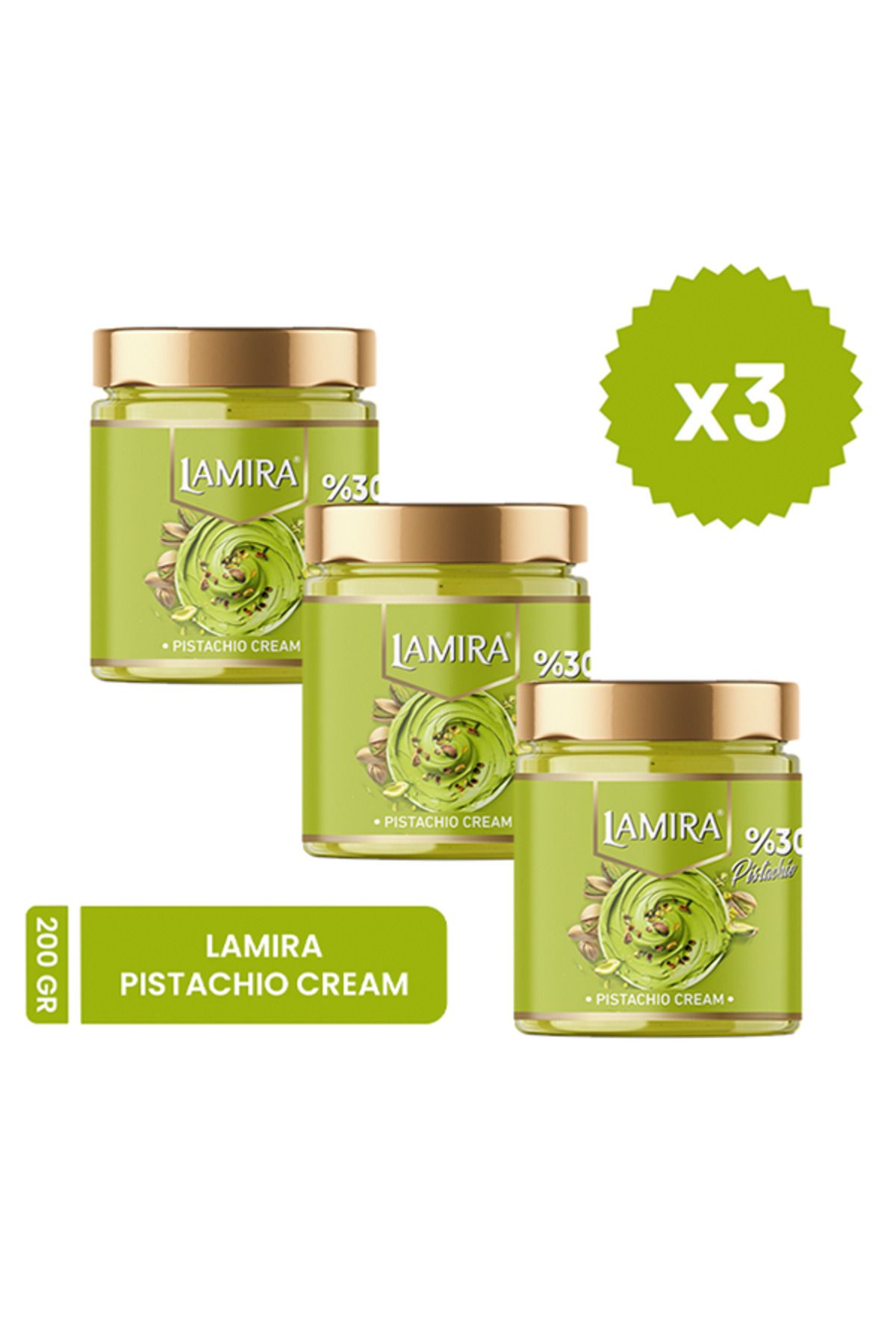 LAMİRA Lamira Antep Fıstık Kreması 200gr 3lü