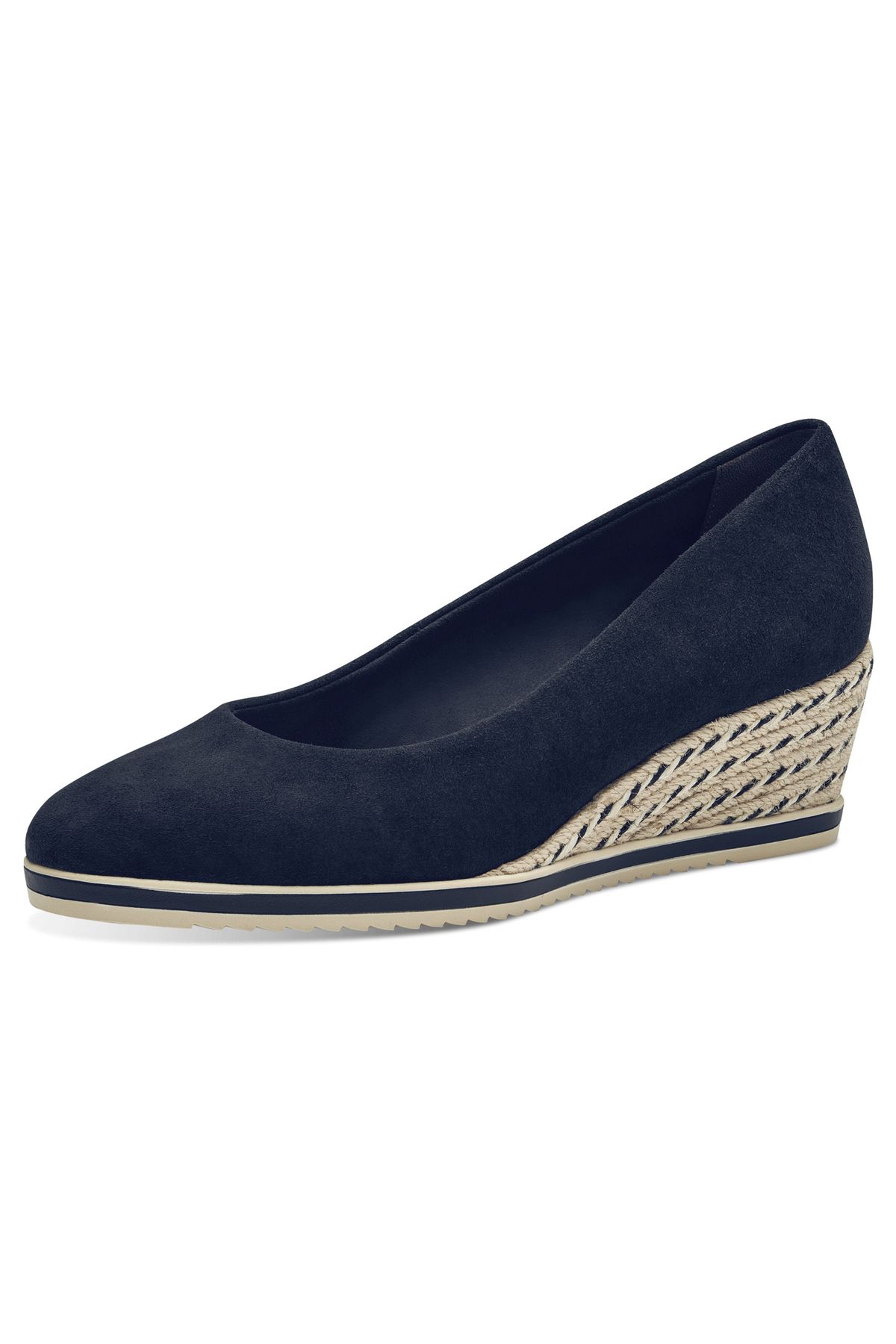 Tamaris-Damen Klassische Pumps Keil 1-22303-42 Blau 805 Navy Leder mit TOUCH-IT 1