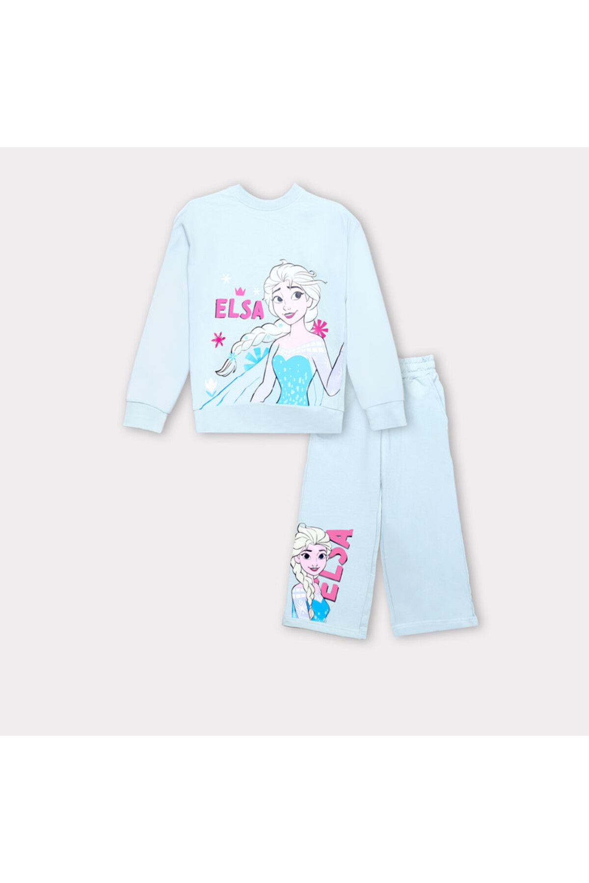 Frozen-طقم سويت شيرت وبنطلون رياضي للبنات الصغار 1