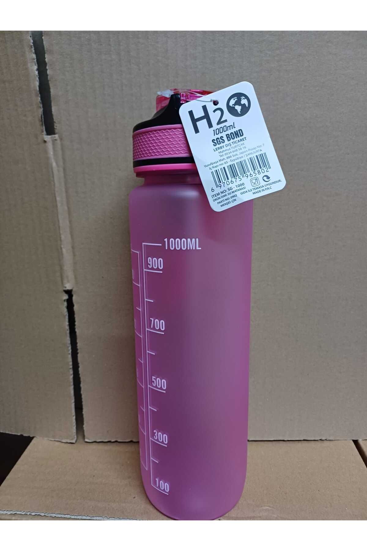 Dükkanönü-Purple Color Lockable Leak Proof Lid Flask with Straw and Motivational Lettering Flask 1 Liter 5