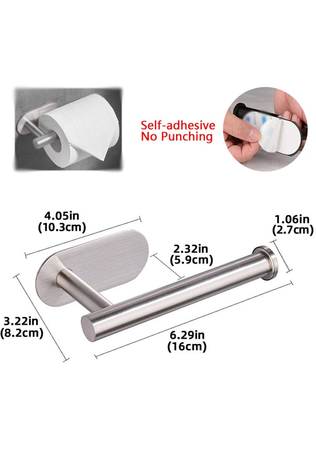 Choice-Paper Holder Silver Adhesive Toilet Paper Holder Kitchen Roll Towel Rack Napkin Dispenser Absorbent 1