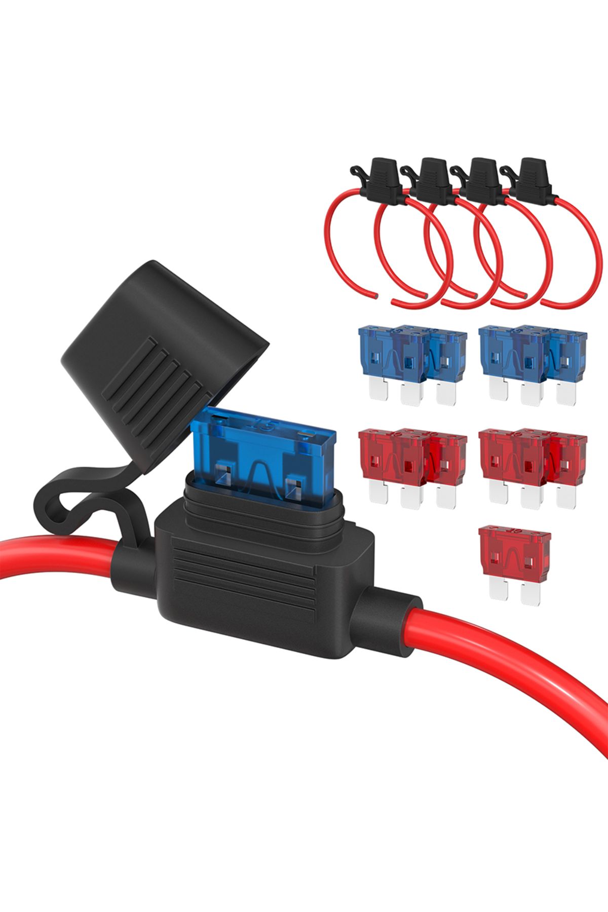 Daiertek-10A DaierTek 5PCS 18 Gauge Fuse Holder 12V for ATC/ATO Blade Fuse Inline Fuse Holder 12V with 18 AWG 8