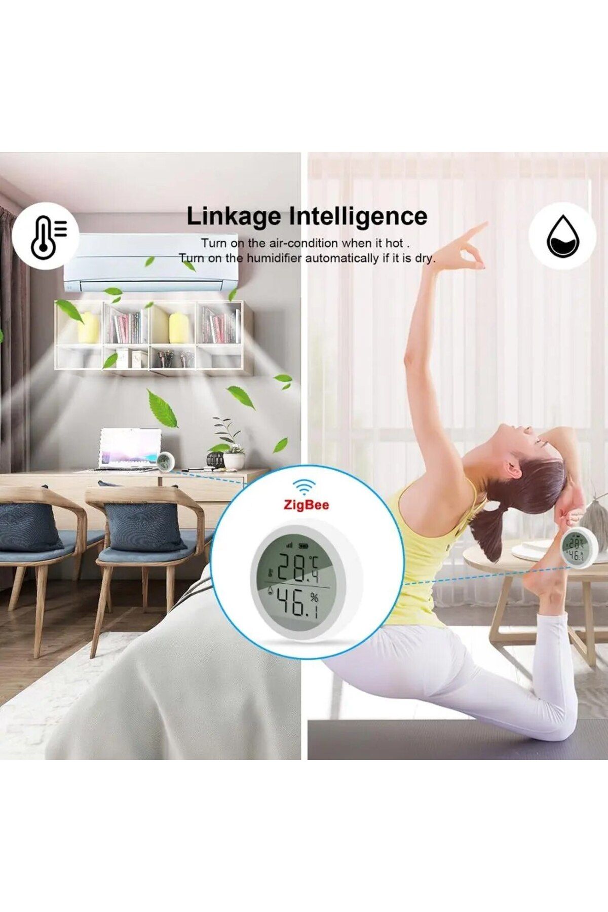 Choice-White Tuya Smart Zigbee Thermometer Home Indoor Temperature And Humidity Sensor With Lcd Display App 4