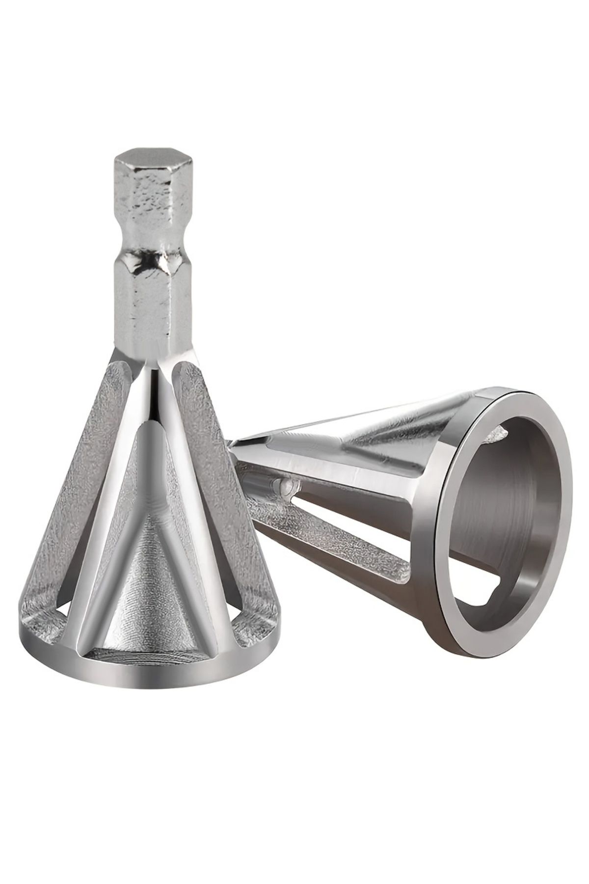 Choice-Silver 1pc Chamfering Tool, Chuck Drill Tool, Metal Deburring External Chamfering Tool, Grinding Ang 1