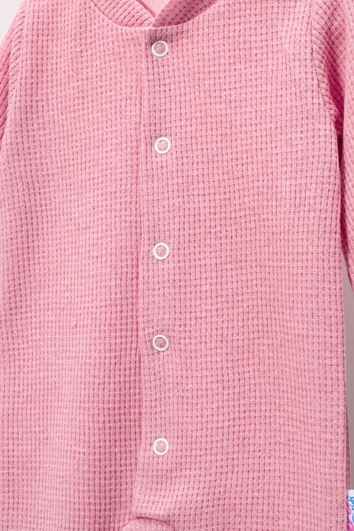 Bubito Tarz Şapkalı Çıtçıtlı Waffle Penye Bebek Tulum-pembe fotoğrafı 5 (önizleme)