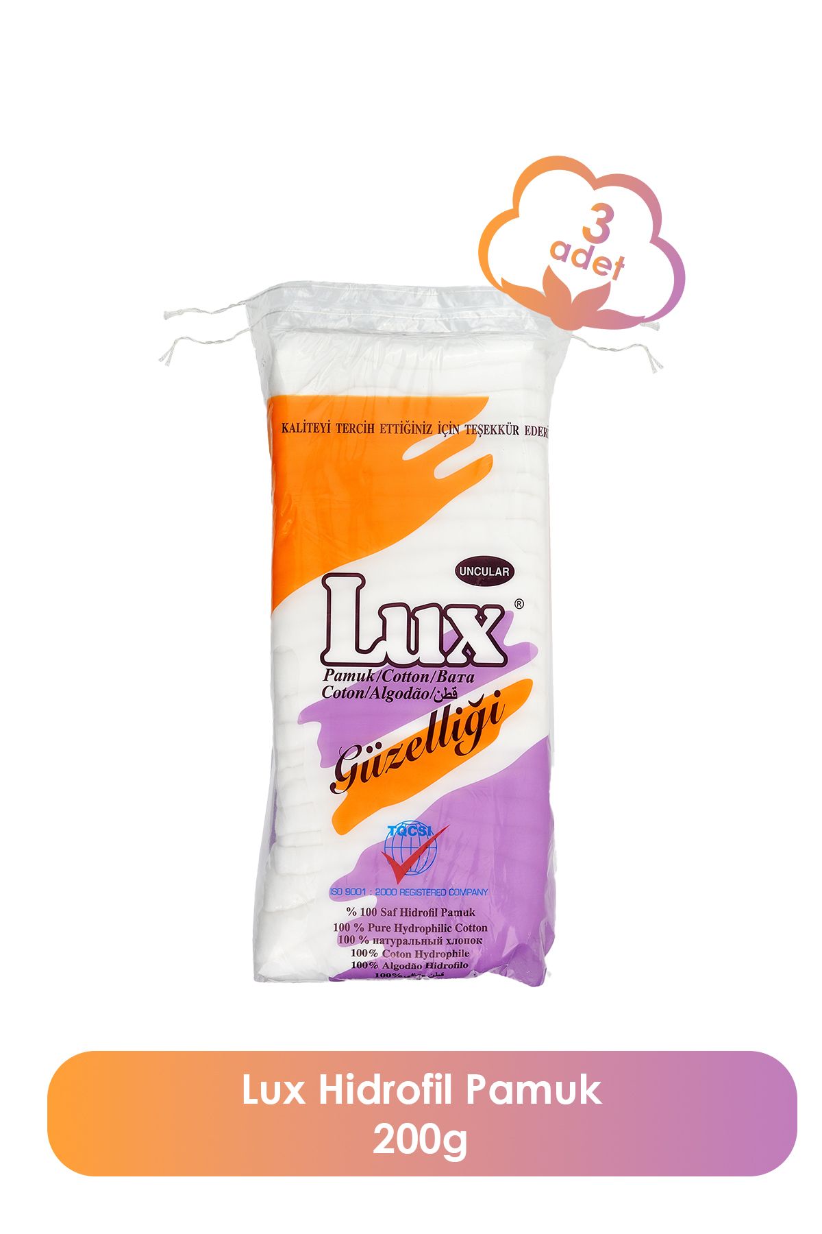 Lux Pamuk Lux Hidrofil Pamuk 200g X 3