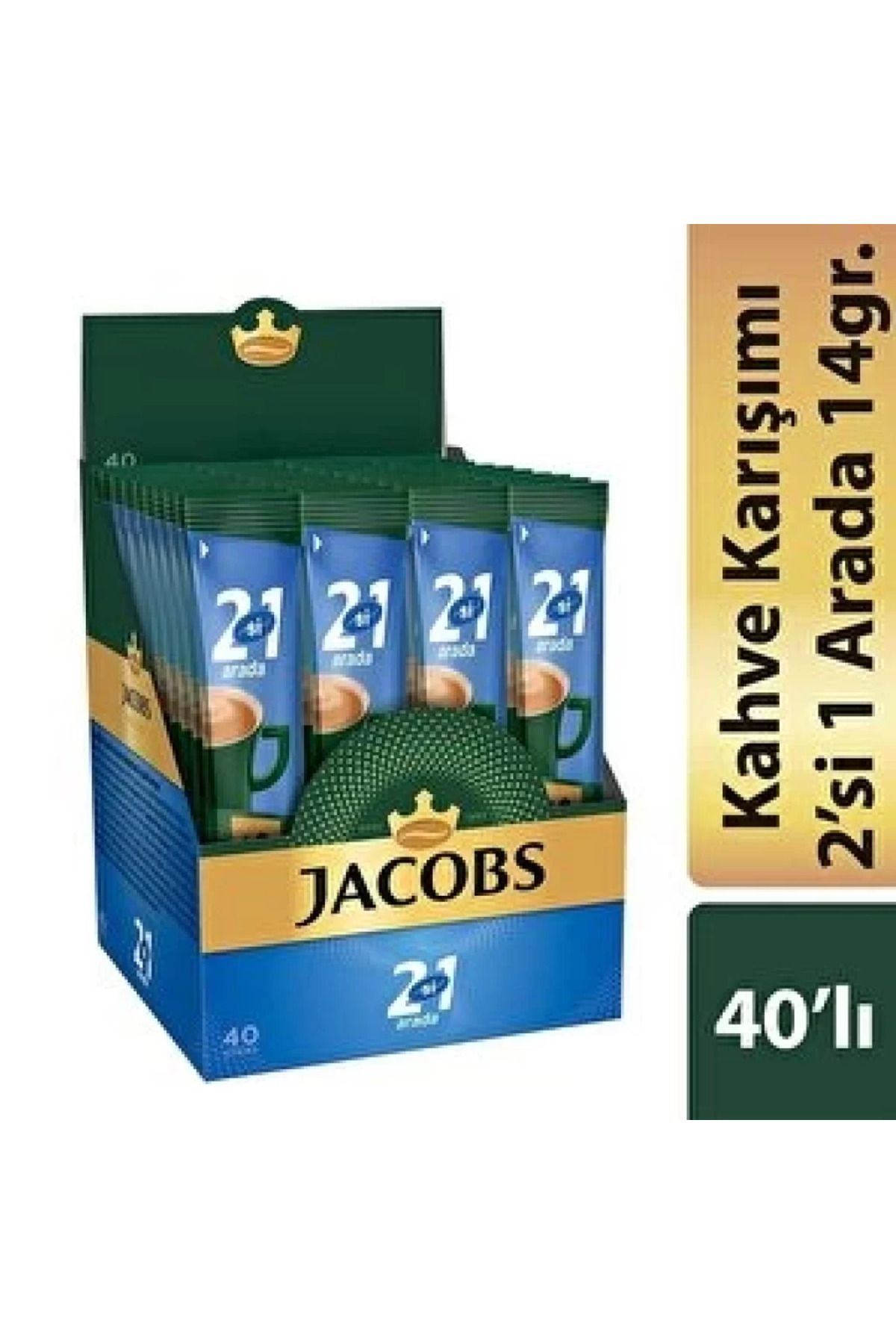 Jacobs 2Si1 Arada Kahve 10,5 Gr X 40 Adet