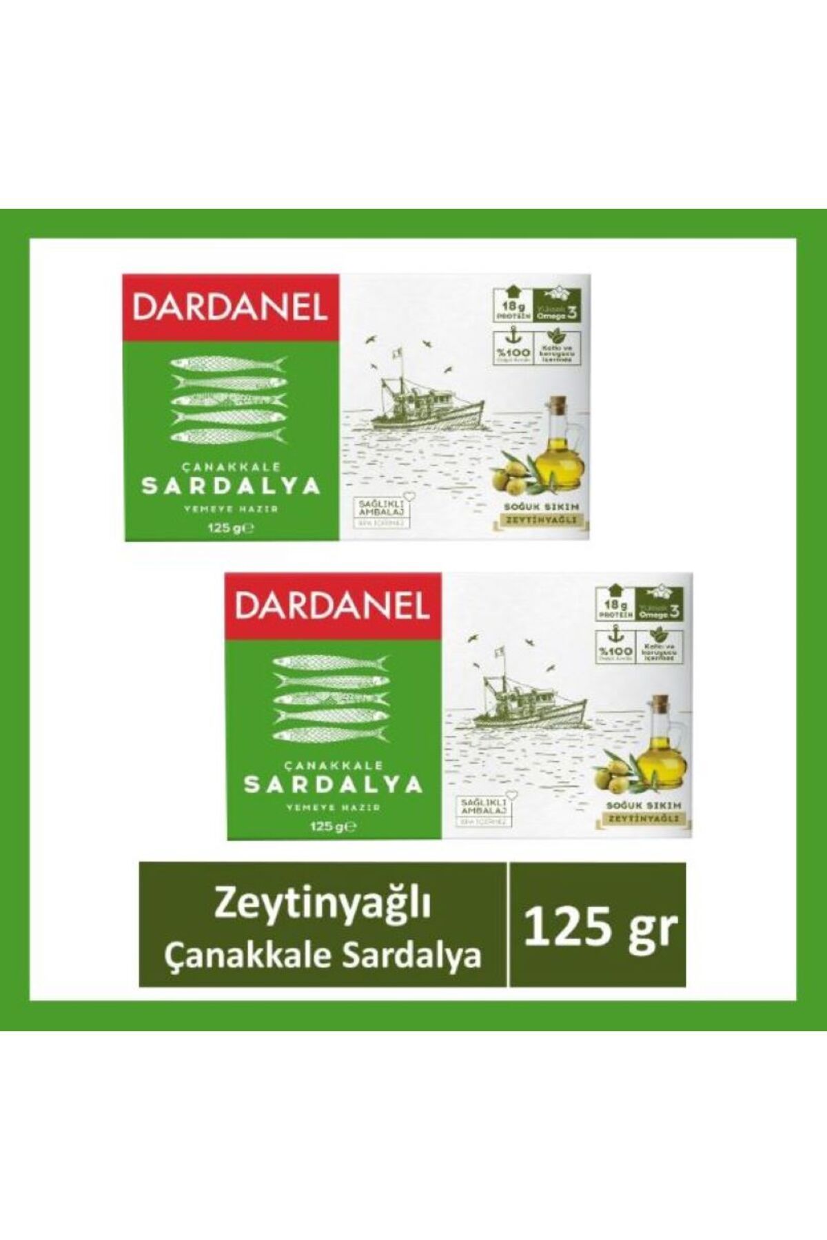 Dardanel Zeytinyağlı Soğuk Sıkım Çanakkale Sardalya 125 gr (2Paket)