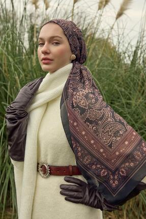 carell Etnik Kahve Nilla Pamuklu Şal