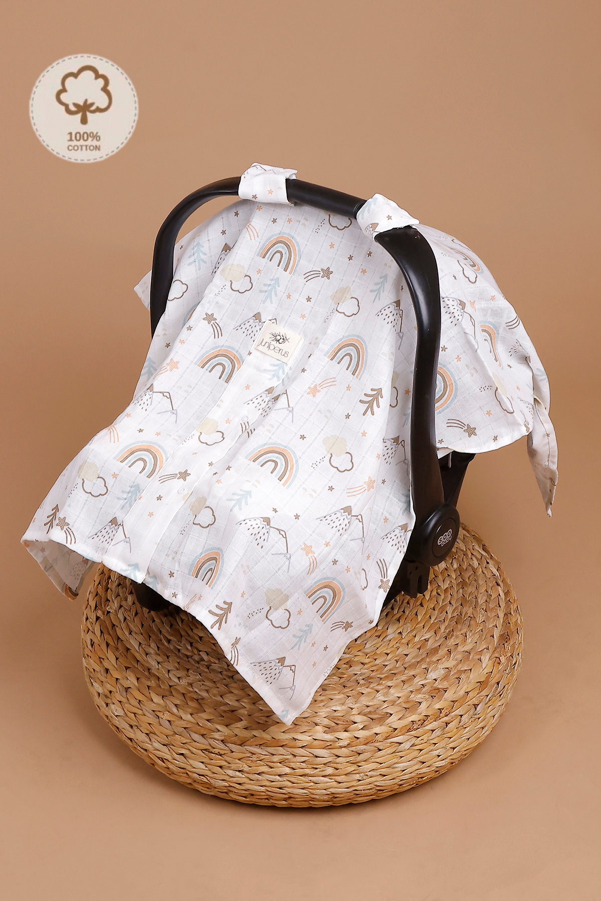 JUNİPERUS 2'li Müslin Bebek Puset Örtüsü Puset Minderi Ortopedik Bel Destekli fotoğrafı 3 (önizleme)