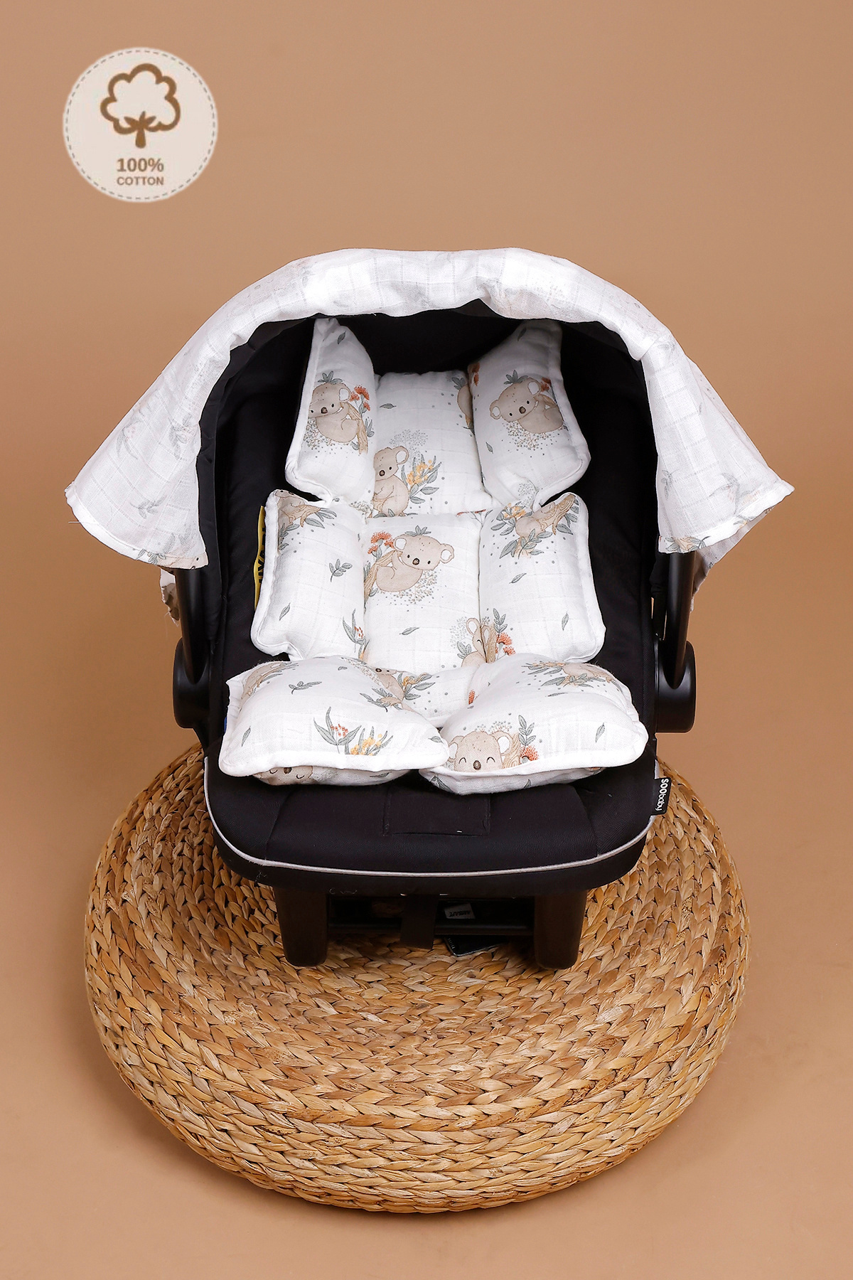 JUNİPERUS 2'li Müslin Bebek Puset Örtüsü Puset Minderi Ortopedik Bel Destekli fotoğrafı 4 (önizleme)