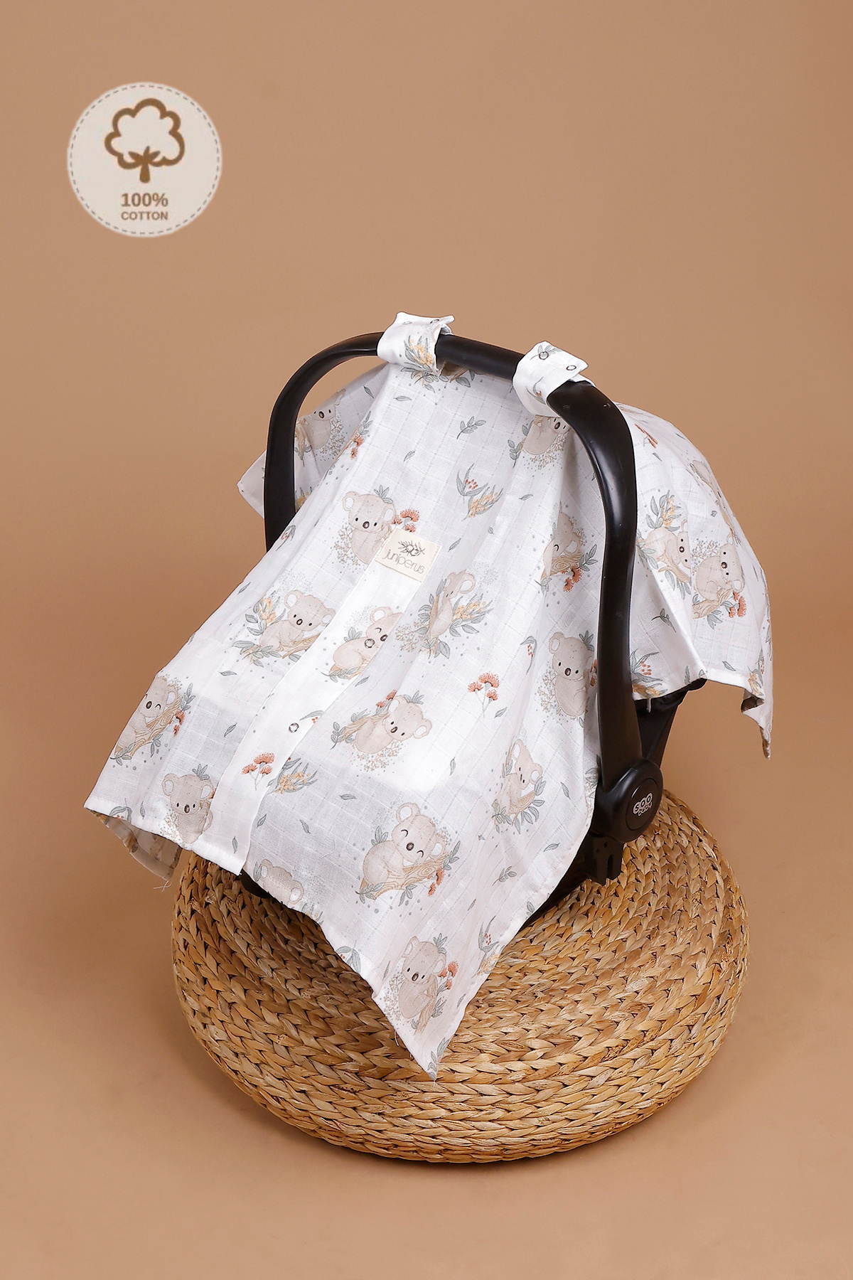 JUNİPERUS 2'li Müslin Bebek Puset Örtüsü Puset Minderi Ortopedik Bel Destekli fotoğrafı 3 (önizleme)