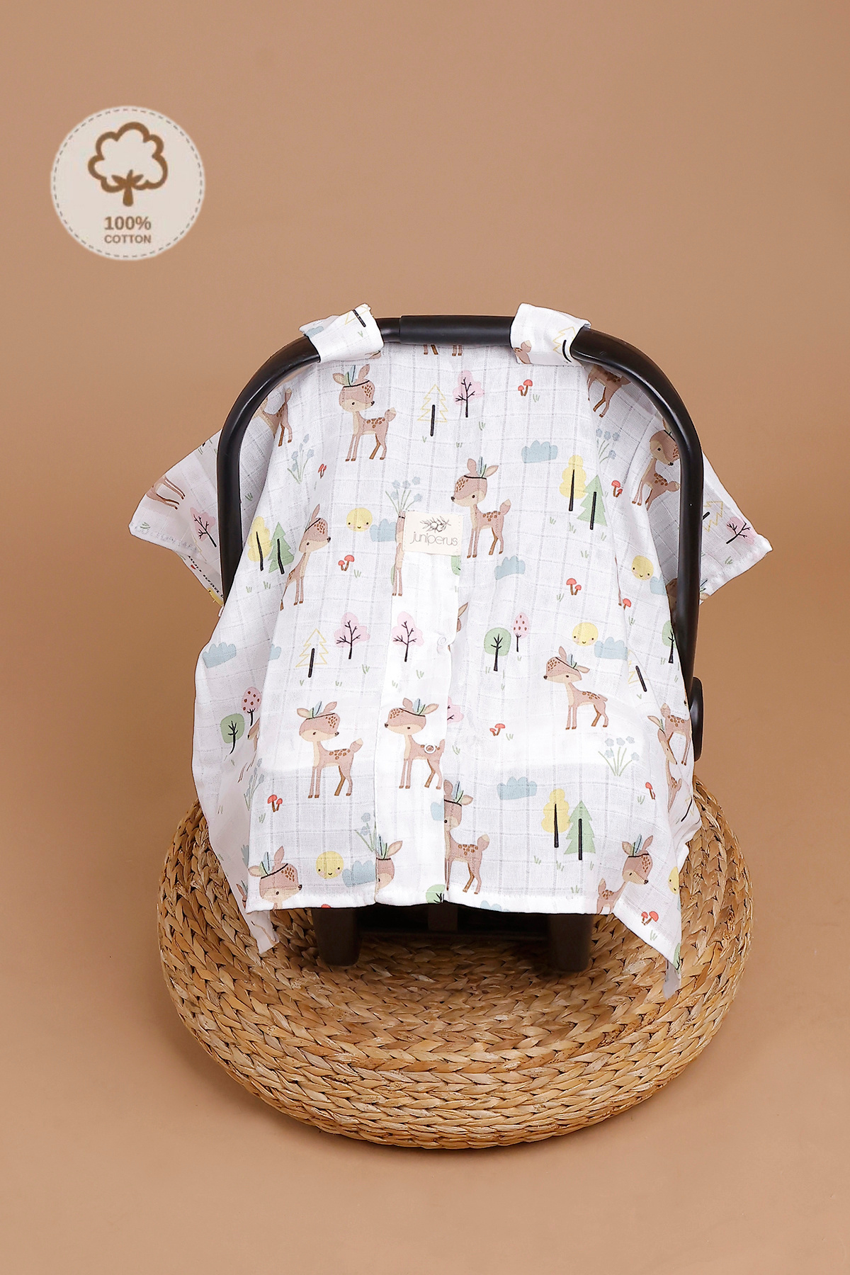 JUNİPERUS 2'li Müslin Bebek Puset Örtüsü Puset Minderi Ortopedik Bel Destekli fotoğrafı 4 (önizleme)