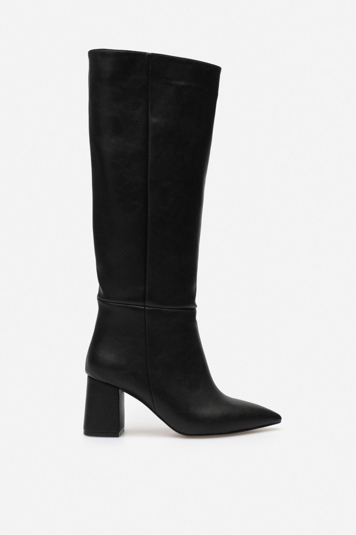 NİŞANTAŞI SHOES-Schwarze Briar-Stiefel mit spitzem Zehenbereich für Damen in Schwarz 6