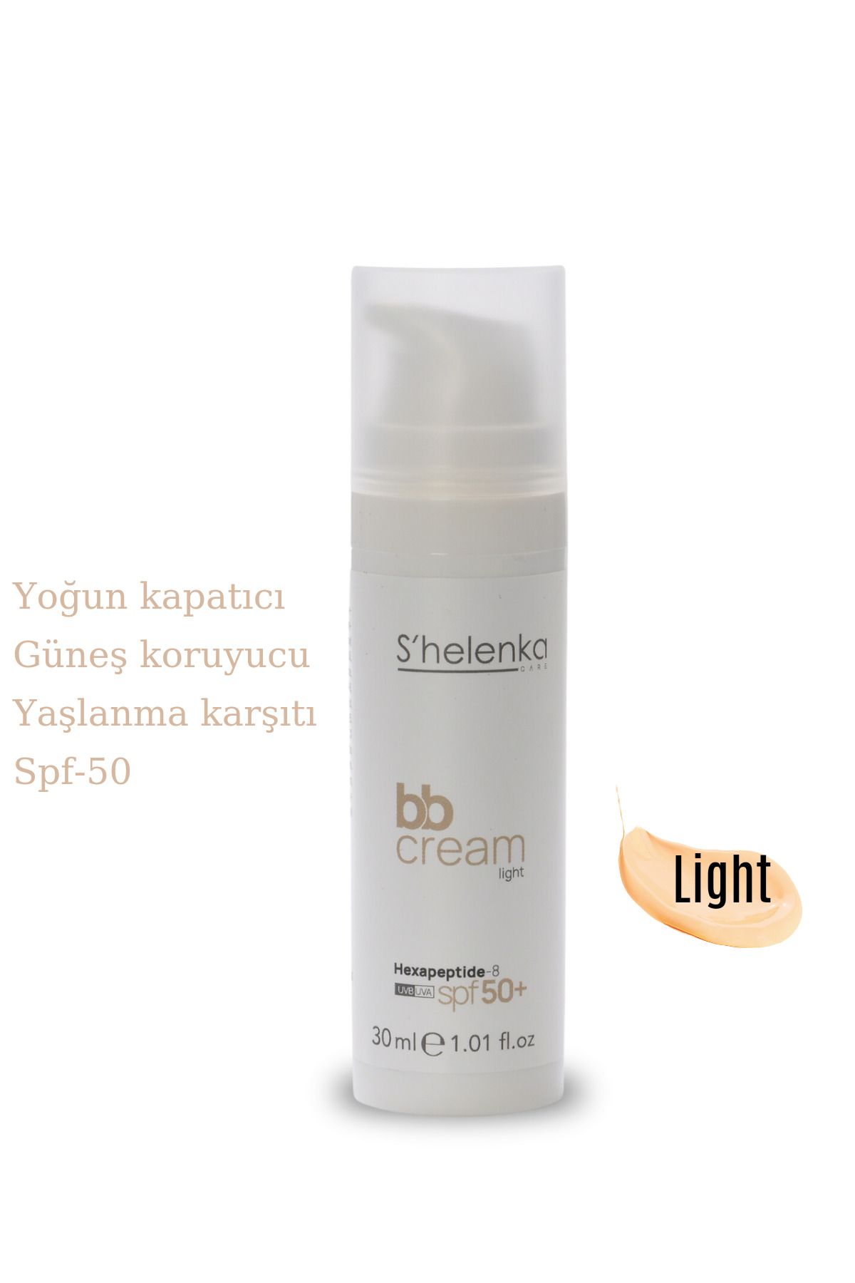 S'helenka Peptitli Kırışıklık Önlemede Yardımcı Yoğun Kapatıcılı Light Ton Spf50 Güneş Koruyucu Bb Krem