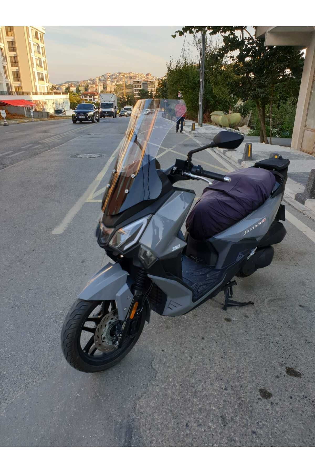 SYM Joyride 300 Siperlik Ön Cam 2023-2025 Model 65cm Şeffaf Renkli 4mm ORTA BOYLU CAM