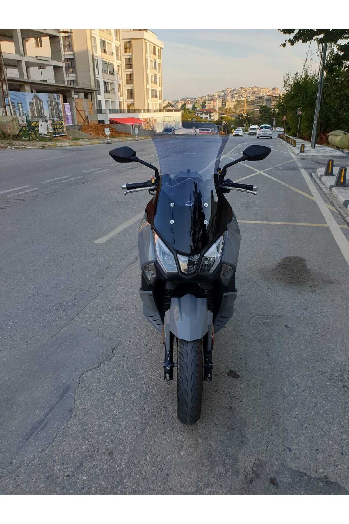 SYM Joyride 300 Siperlik Ön Cam 2023-2025 Model 65cm Füme Renkli 4mm ORTA BOYLU CAM