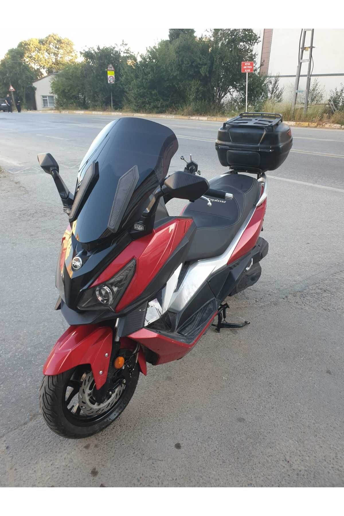 SYM Cruisym 250 Siperlik Ön Cam 2018 Model 57cm Siyah Renkli 4mm UZUN CAM
