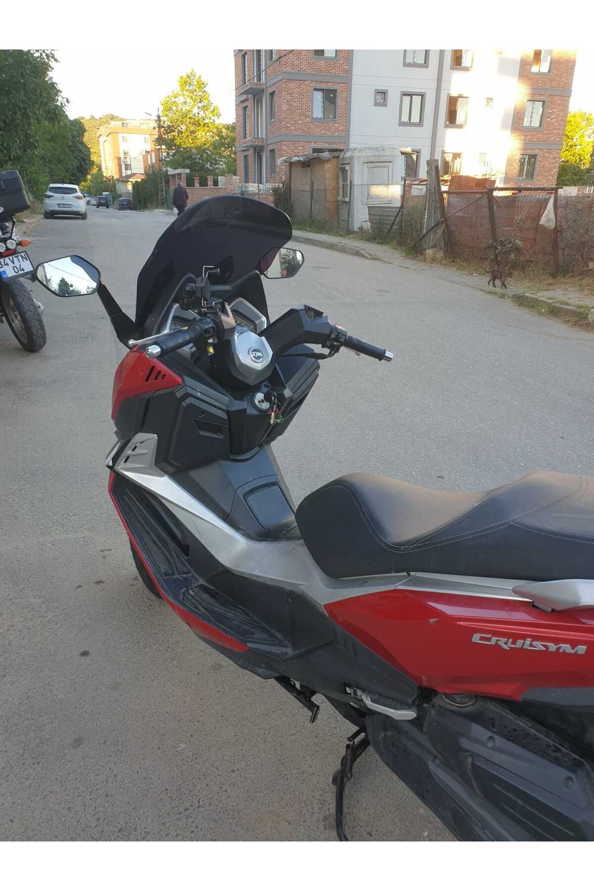 SYM Cruisym 250 Siperlik Ön Cam 2018 Model 57cm Siyah Renkli 4mm UZUN CAM