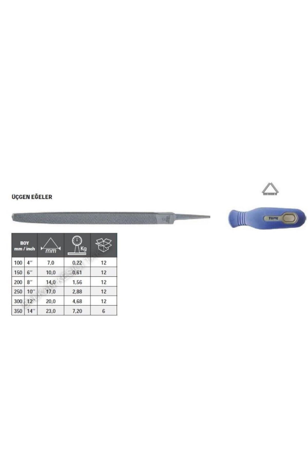 woodhub Tome Saplı Üçgen Eğe Orta Diş 150mm