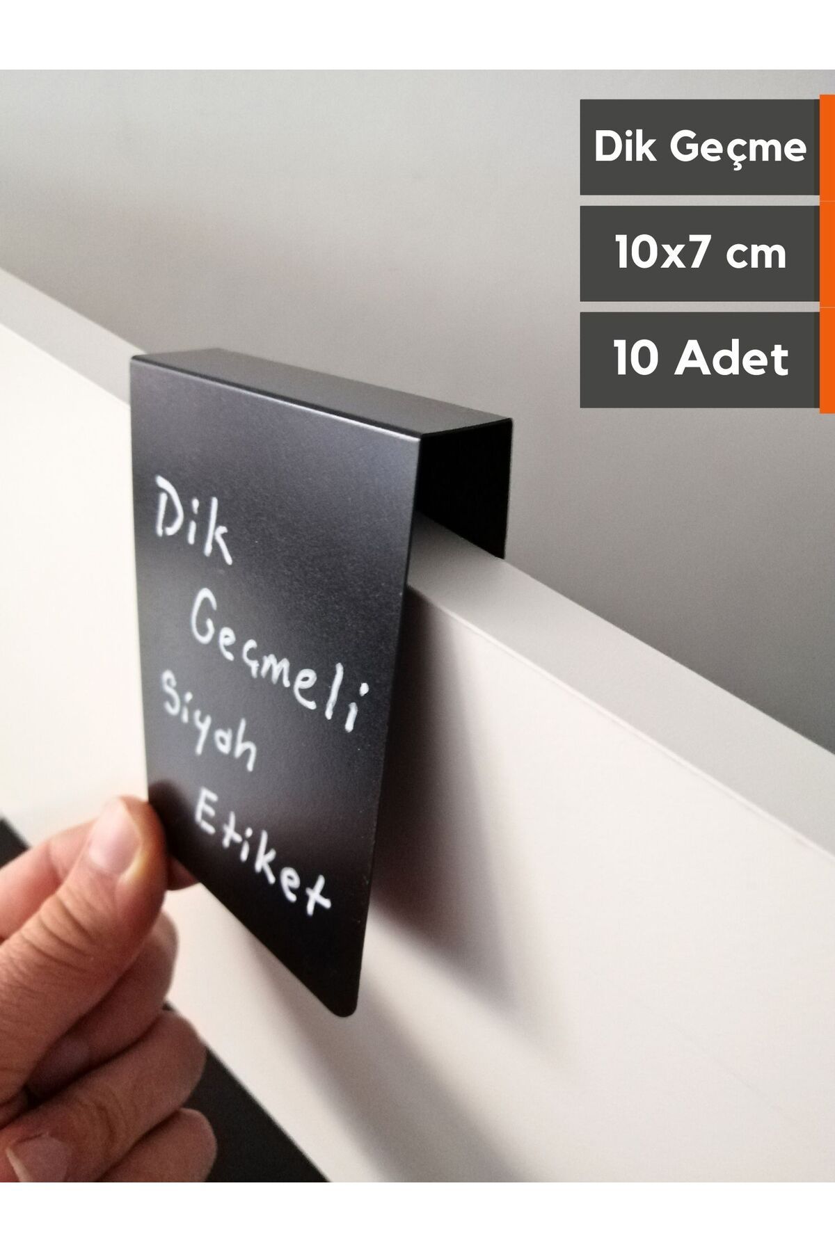 Şeffaf Etiket 10 Bucăți Etichetate Negru - 10x7 Cm Raft Din Lemn Pentru Agățat, Grosime 2 Cm - One Size