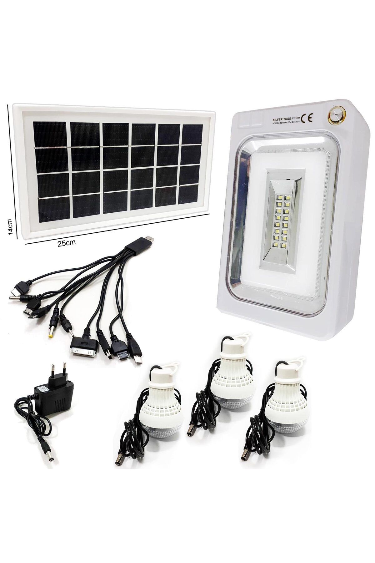 atesin online St-1901 Solar Kamp Lambası Acil M Işığı Şarjlı 1W+46 Led