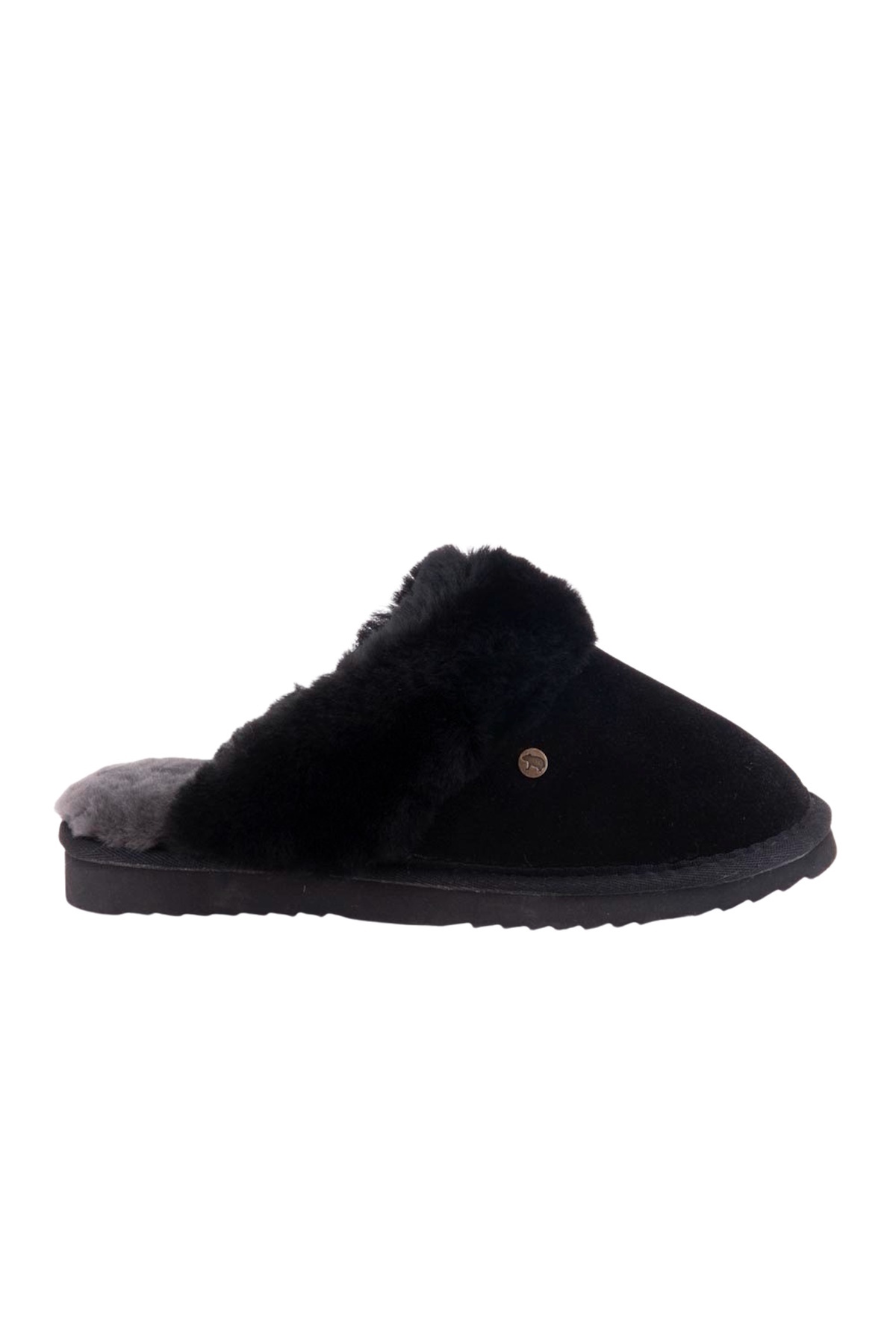 Warmbat Australia-Hausschuh Flurry Women Pantoffel Suede Black/black Aus Merino-schafwolle 1