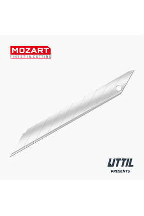 UTTIL Mozart Blades 93.040 9mm 30 derecelik Hassas Kesim Kır-At Bıçak 10'lu Y...