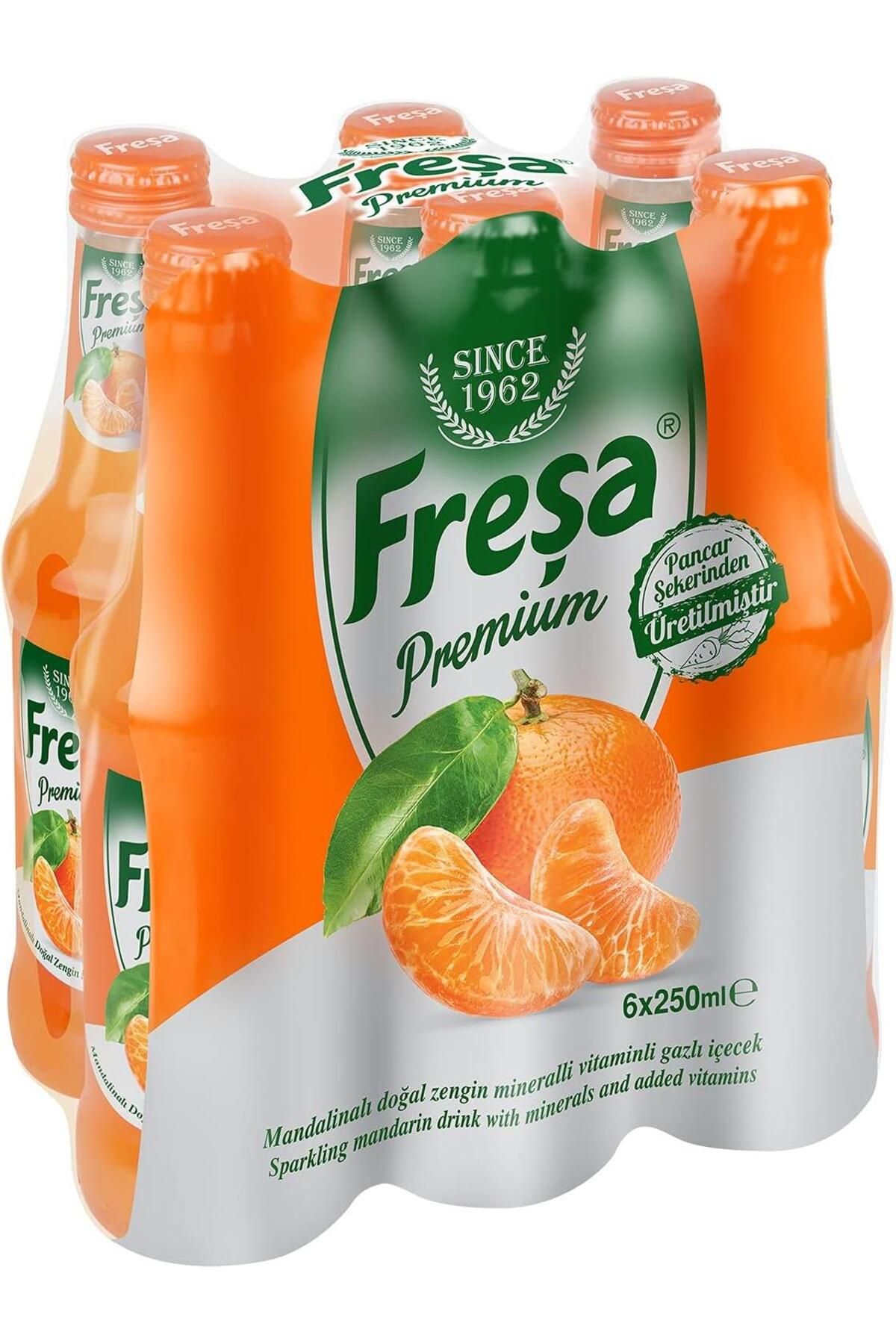 FREŞA Premium Mandalinalı Vitaminli Maden Suyu 250 Ml X 6 Adet