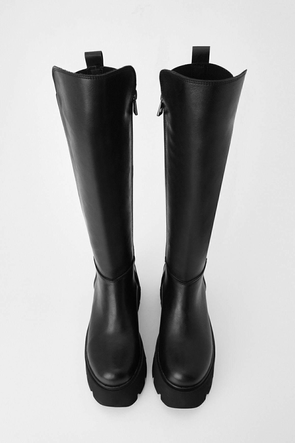 Marjin-Damen Alltagsstiefel mit dicker Keilsohle Ferlas Schwarz 5