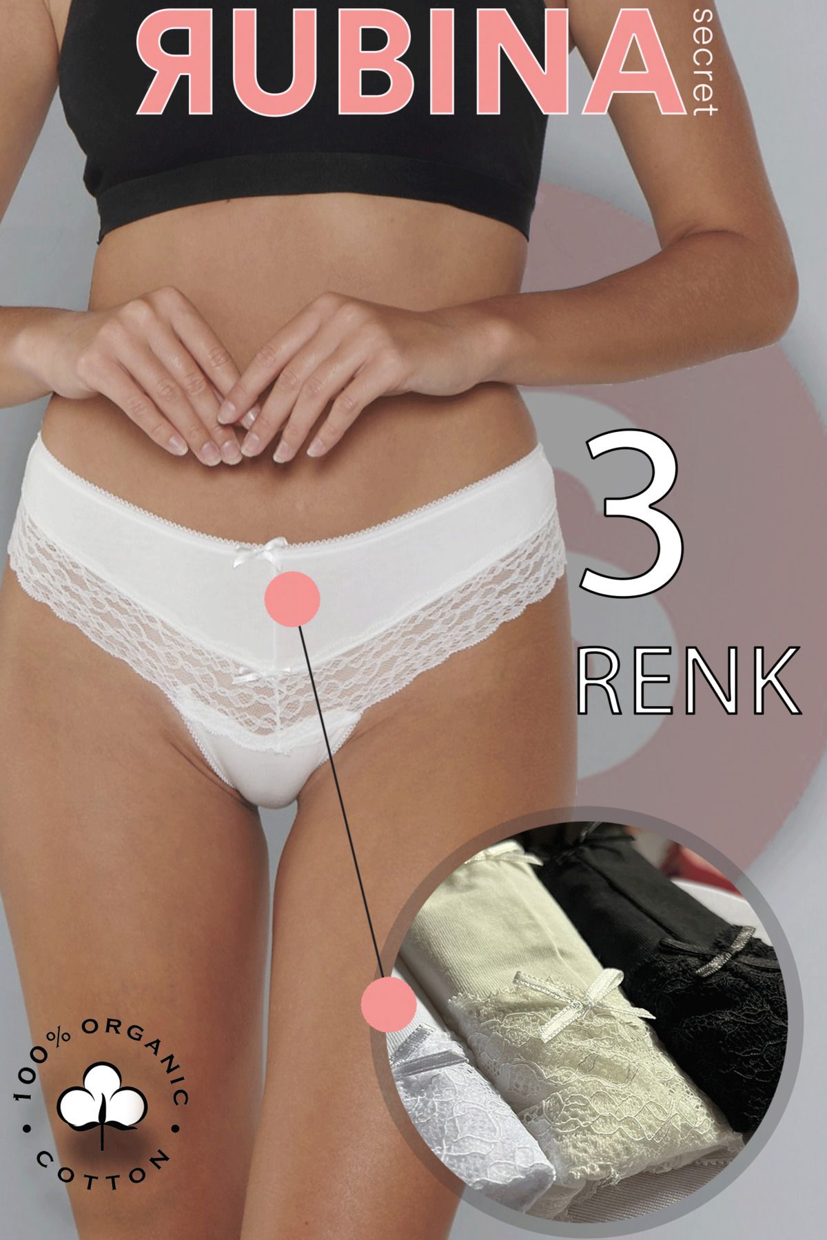 Rubina Secret-Women's Bikini Style Panties with Cotton Fabric - 5 Pack, Mixed Color ~ Breathable Women's Underwear 1