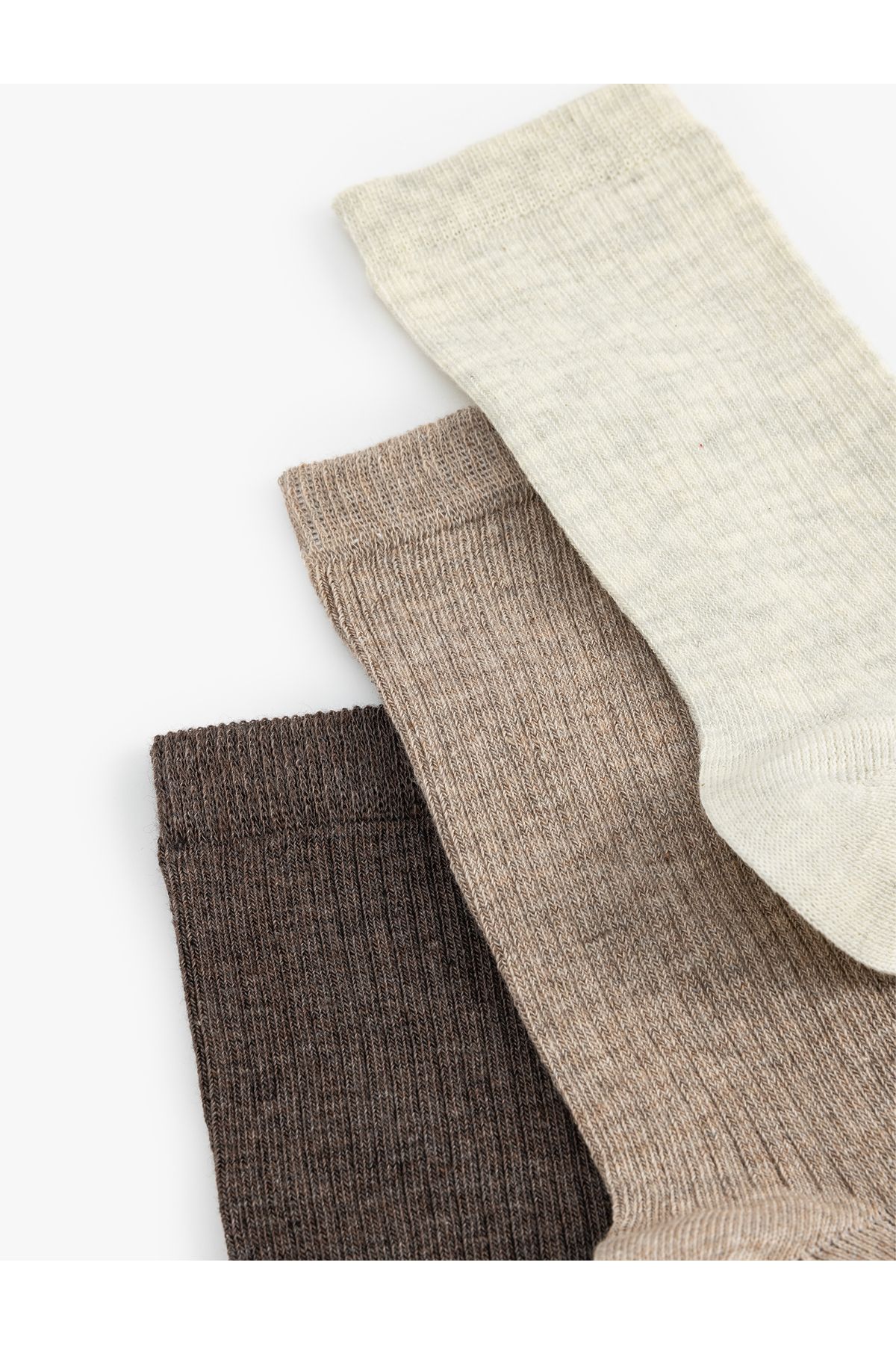Koton-Set of 3 Basic Multicolored Textured Socks 3