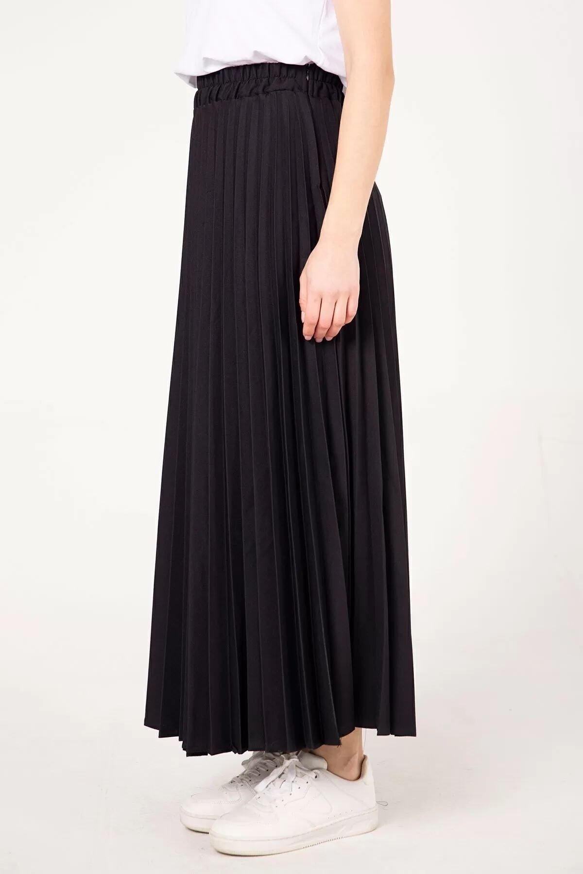 Melike Tatar  Piliseli Etek 32-9001 Siyah - Görsel 6