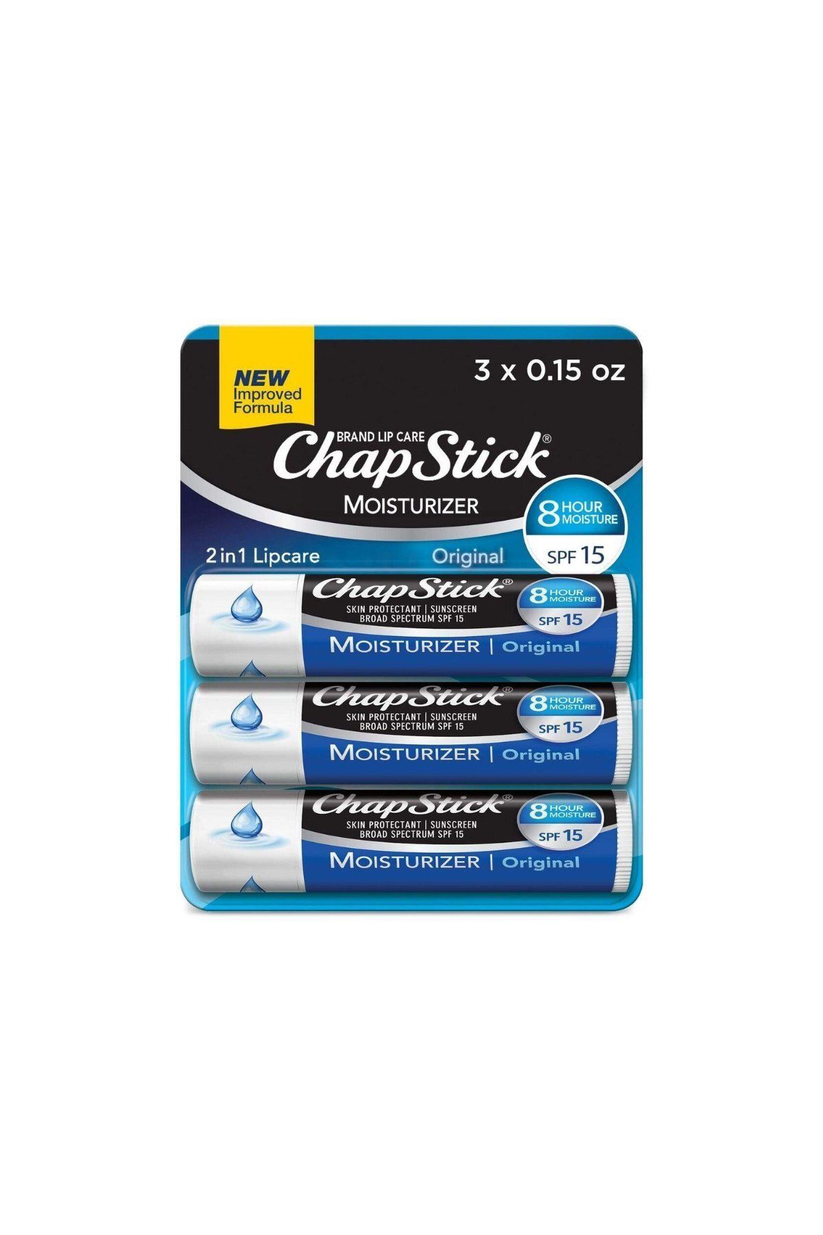 ChapStick Moisturizer Original Lip Balm SPF15 3'lü 4gr