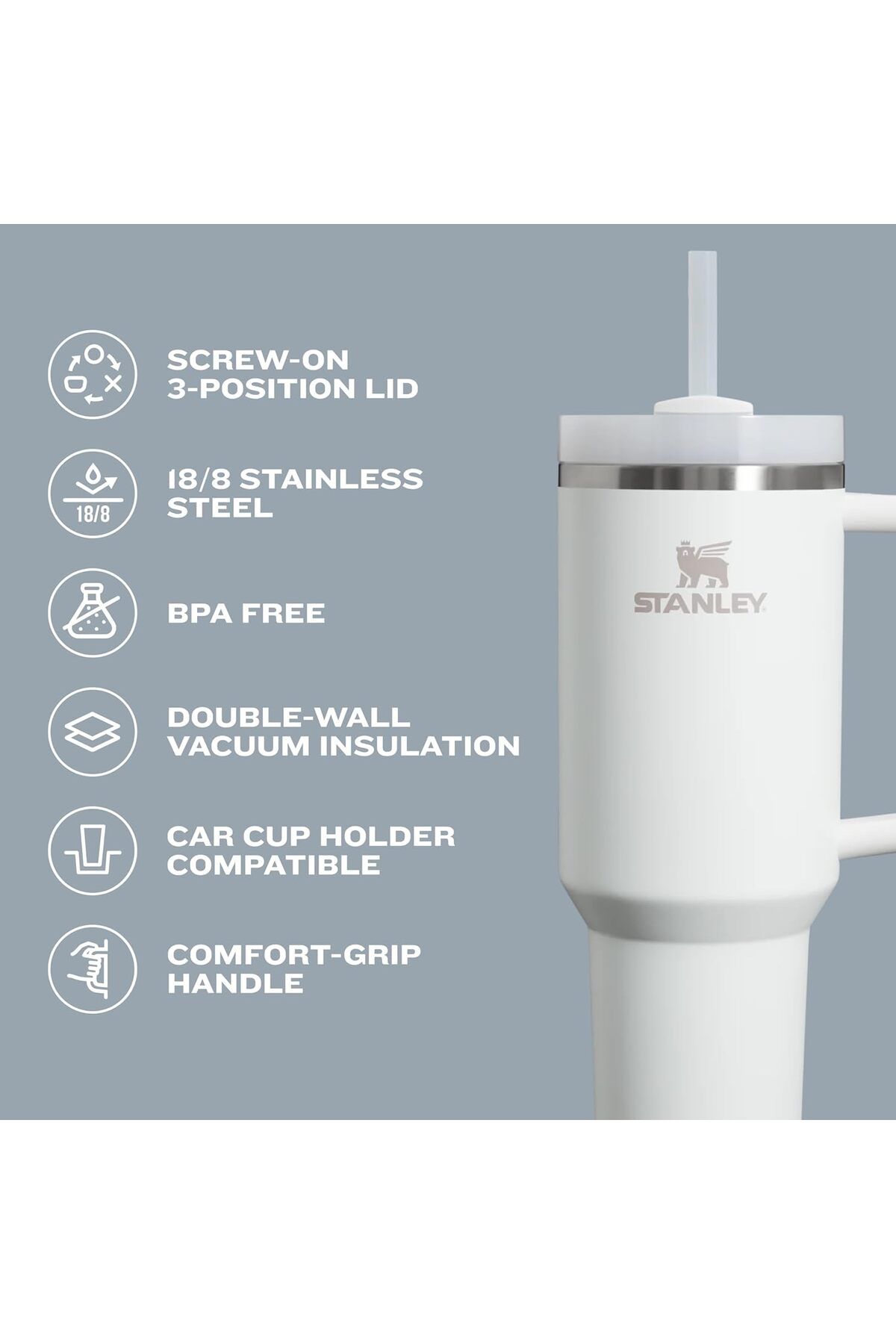 Stanley-Quencher H2.0 FlowState Stainless Steel Vacuum Insulated Tumbler with Lid and Straw, Fuchsia 7