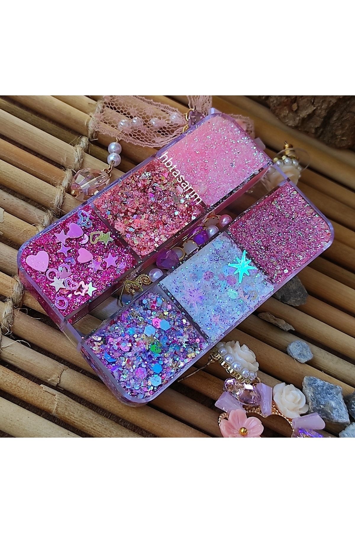 hbtasarim Glitter Göz Farı -yüz Ve Vücut Simi Paleti Pembe Barbie Parlak Glitter-4