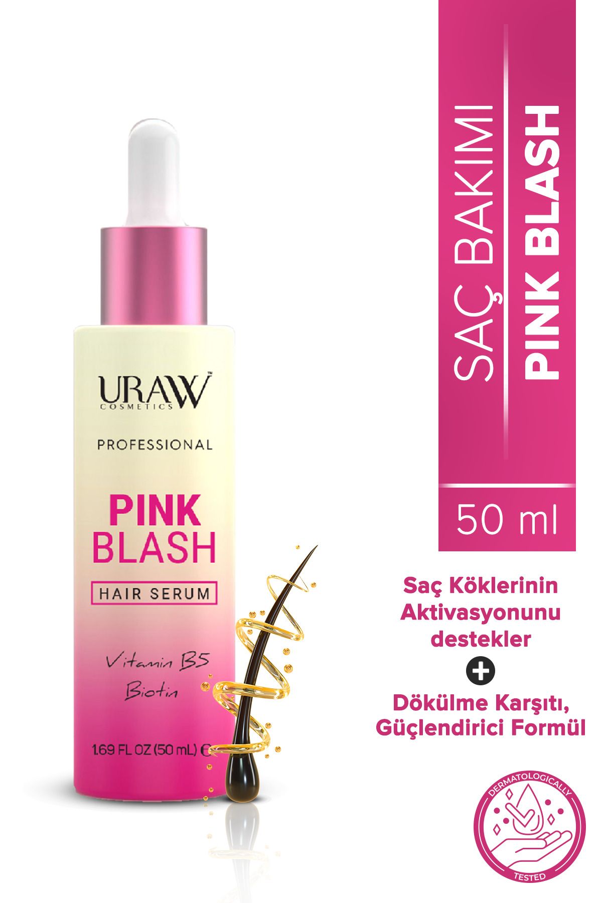 Uraw Pink Blash ( Dökülme Karşıtı Ve Saç Folikül Aktivasyonu ) ( 100 ml )-1