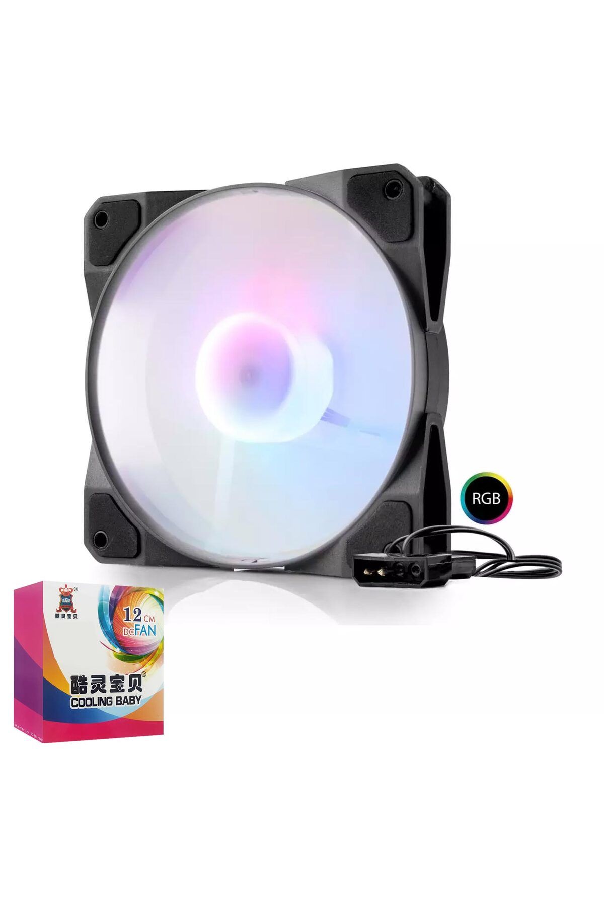 NZM TİCARET Hdx-1517 Kasa Fanı 12Cm Rgb Ledli