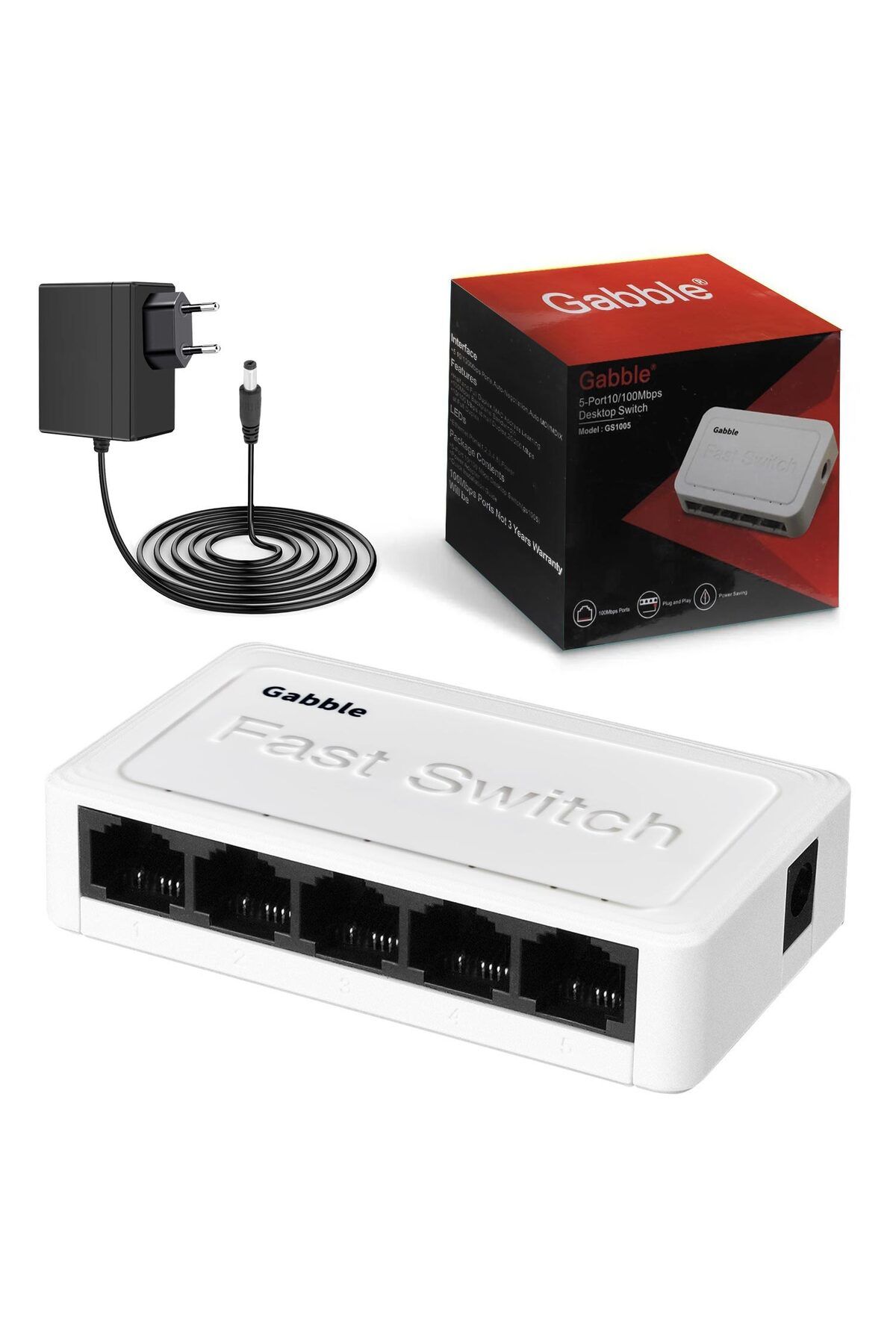 ZUHUDİ Gab-Swc05 Ethernet Switch Hub 5 Port 10/100 Mbps