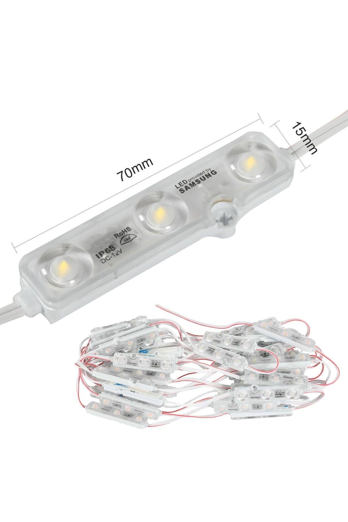 NZM TİCARET Modül Led 3Lü 12V Ip68 Beyaz