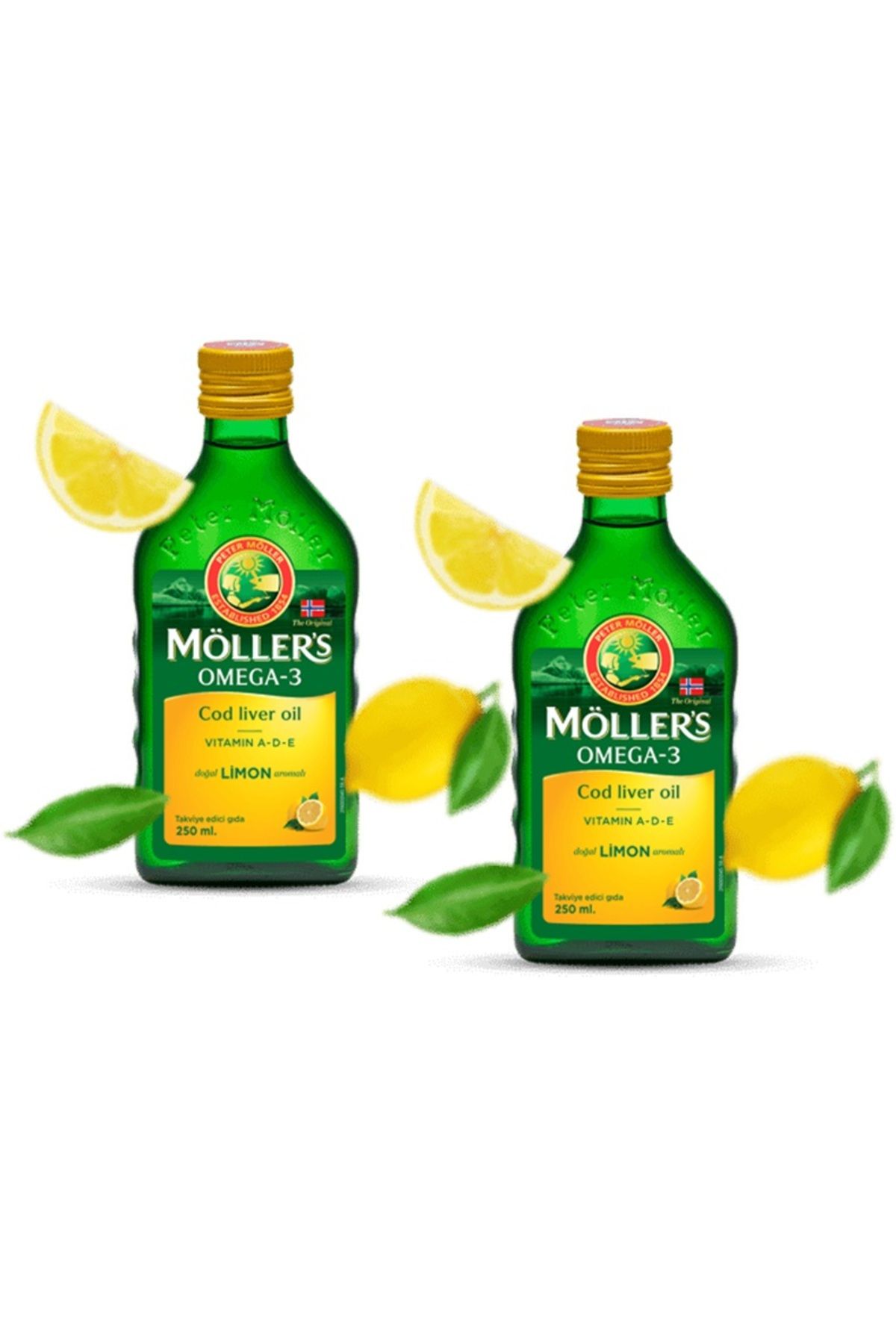 Möller's Omega 3 250 ml Balık Yağı Limon Aromalı 2 Adet