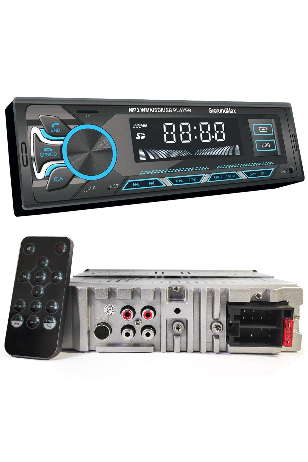 NZM TİCARET Sx-Mx7G Oto Teyp 4X50 Watt Bluetooth Mobil Aplikasyon 2Xusb Sd Fm Aux