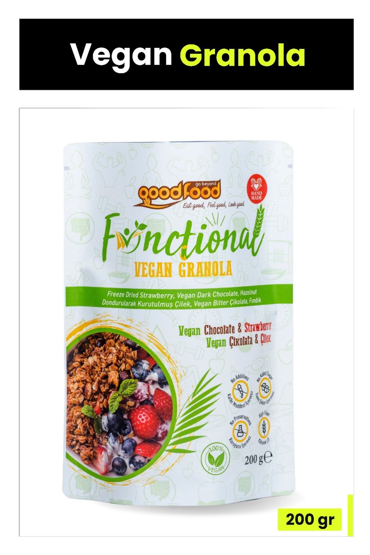 Good Food Vegan Çikolata & Çilek Granola 200 g