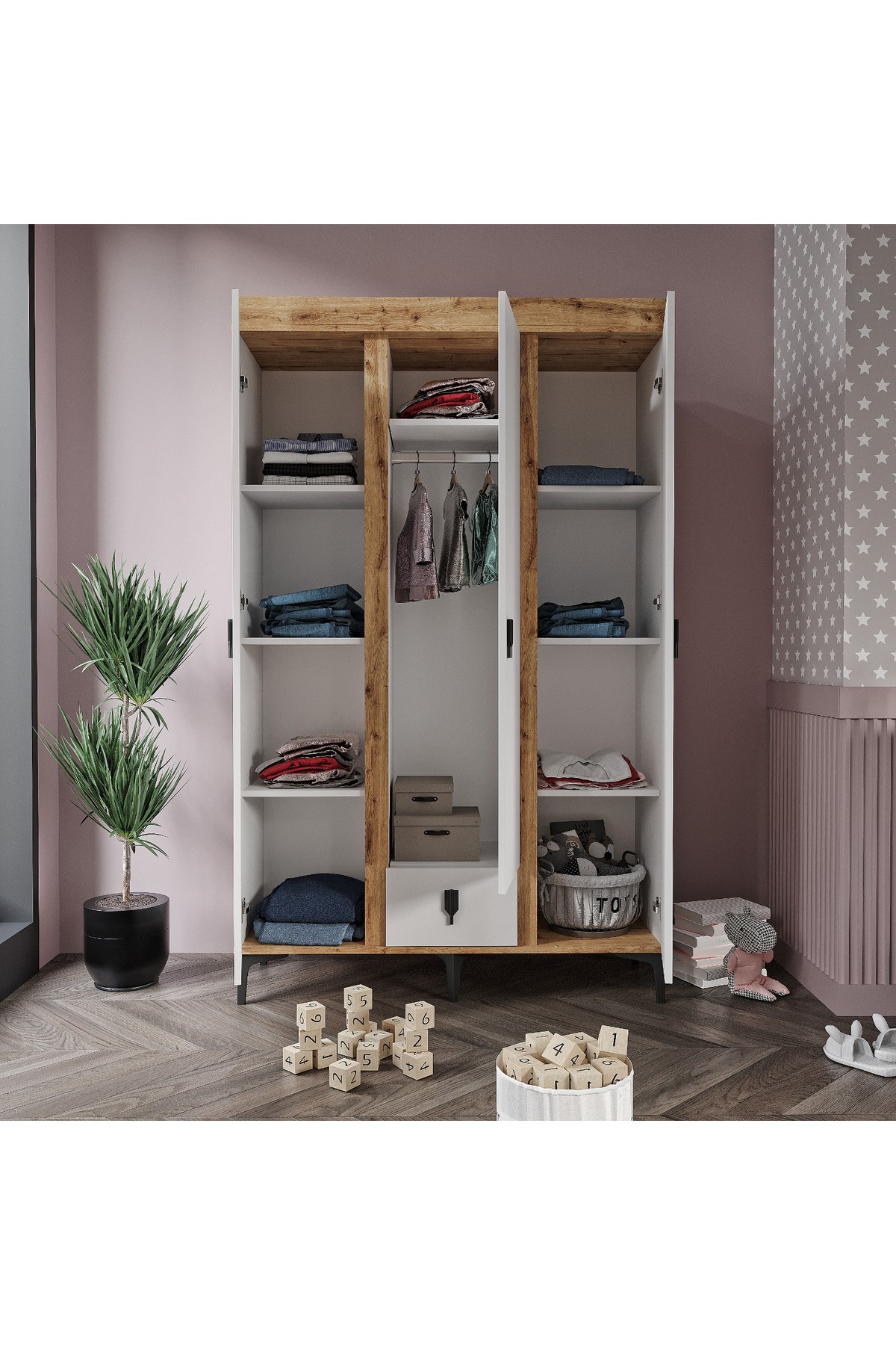 PATİKO ROSE 3 KAPAKLI DOLAP fotoğrafı 2 (önizleme)