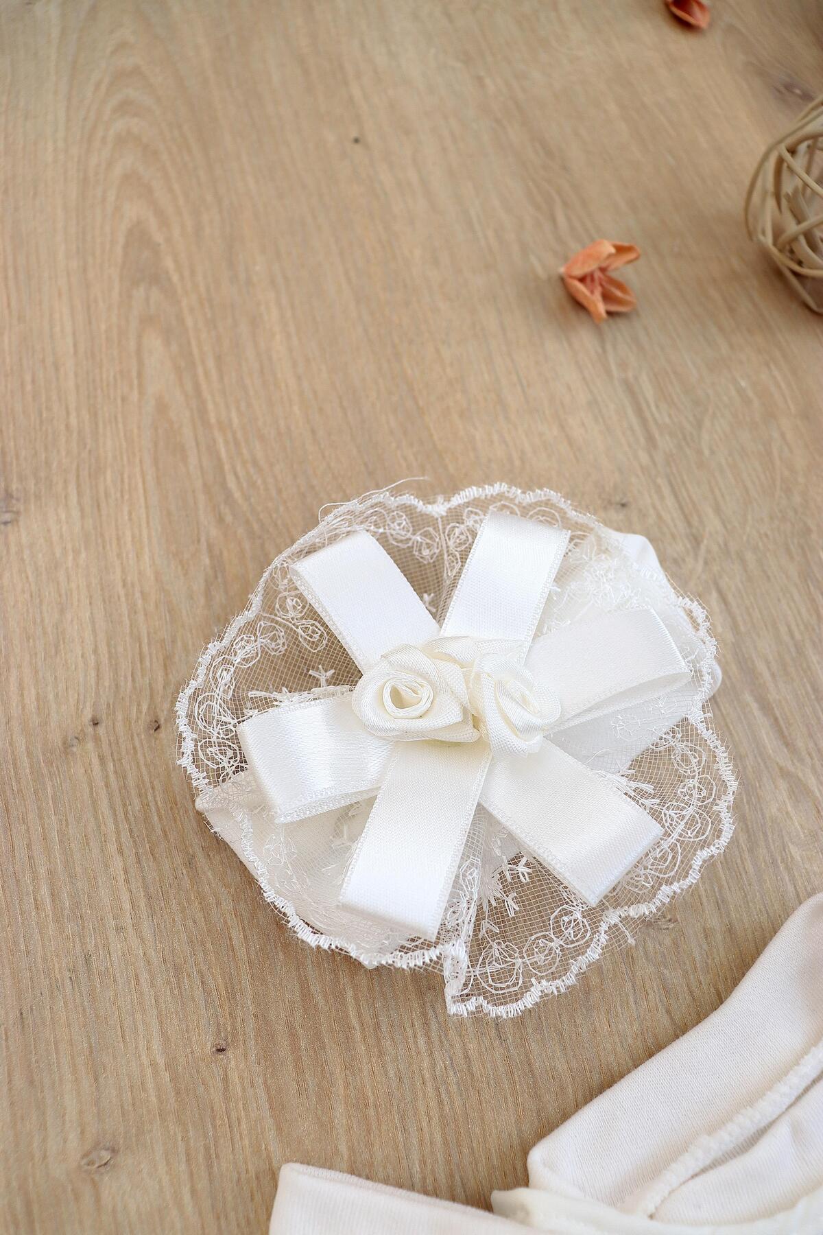 Sitilin Kız Bebek Mevlüt Elbisesi Gelinlik Dantelli Mevlit Takımı Bebek Mevlütlük Set 0-3 AY STL6830 fotoğrafı 6 (önizleme)