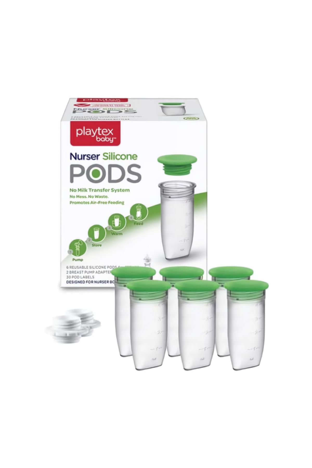 Playtex Baby™ Silikon PODS® Süt Saklama Kapları - Doğrudan Sağım, Dondurucu Uyumlu, 118ml, 6'lı